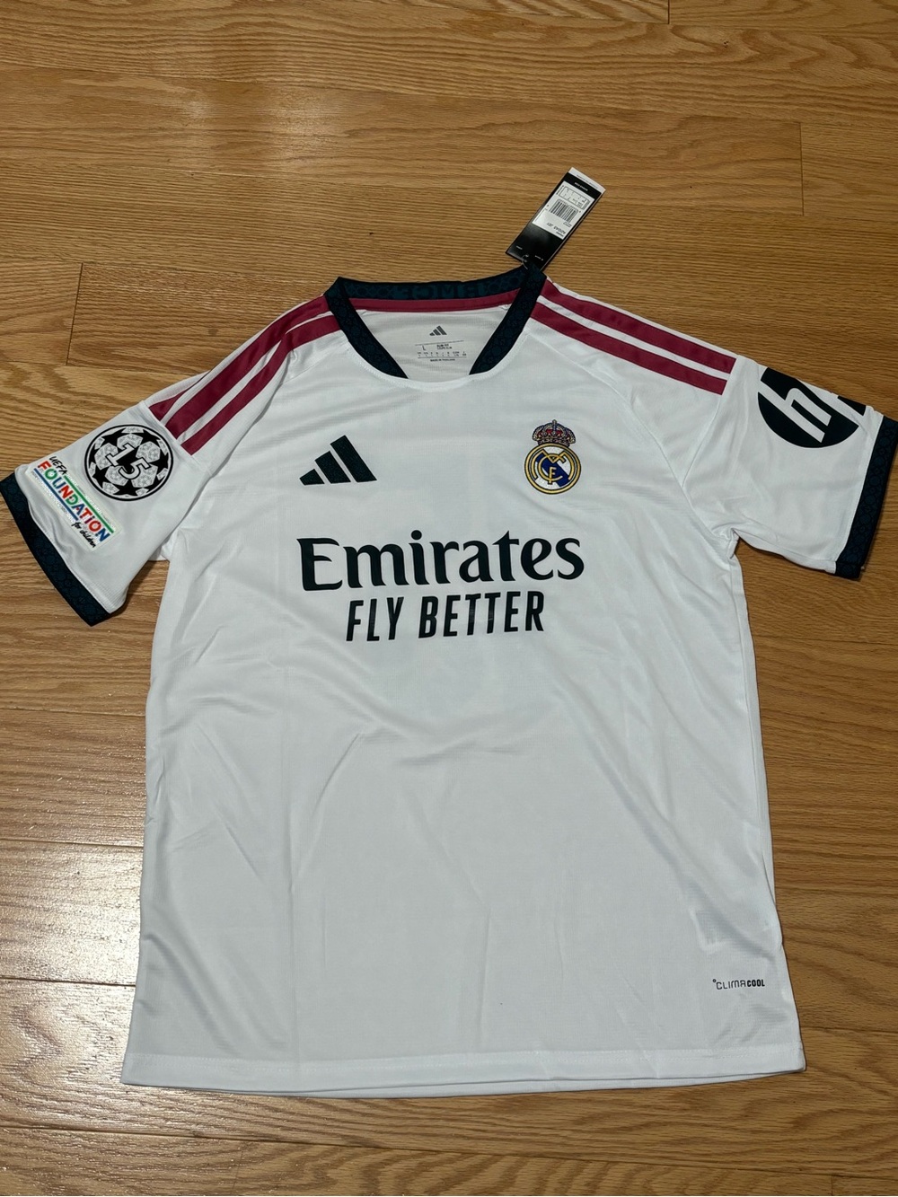Adidas Real Madrid “Arda Guler” Home Jersey - White with Burgundy